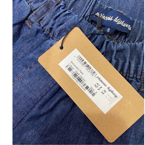 Womens Princess Highway light weight denim paperbag waist pants size 8 BNWT - Picture 5 of 11